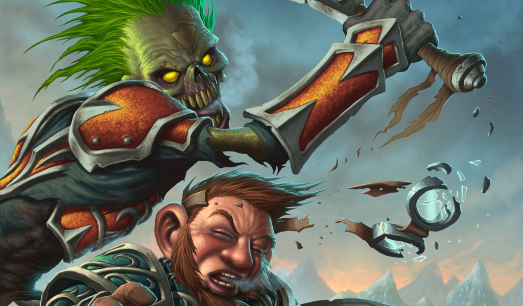 Сражение гнома с воином тьмы