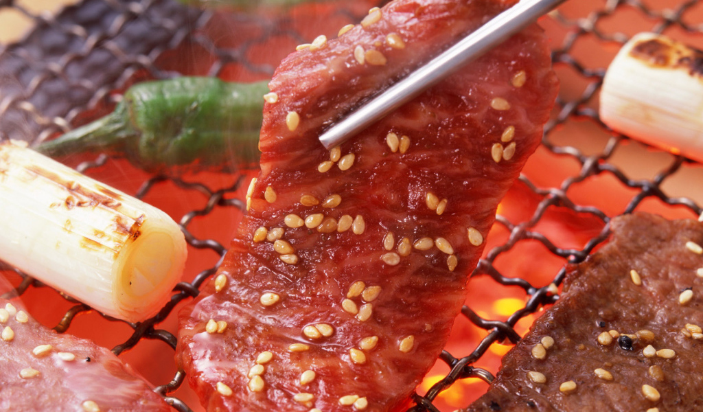 Жаренный мясной кусочек барбекю