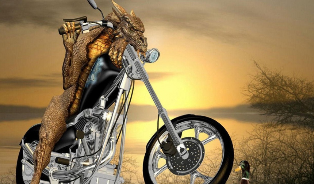 Дракон на байке