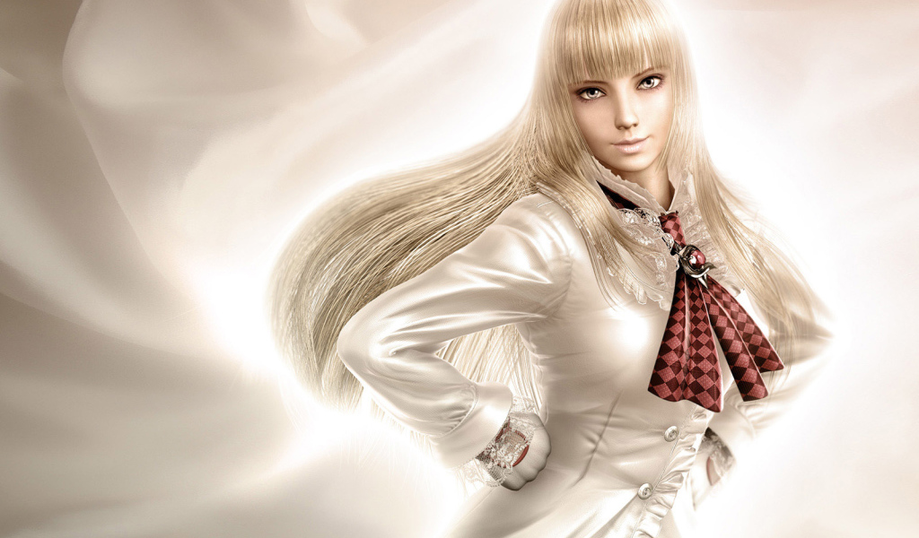 Блондинка в белом