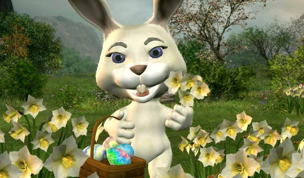 Пасхальный кролик с корзинкой