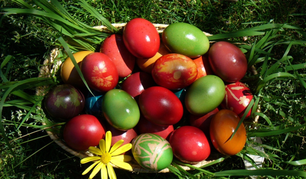 Разноцветные Пасхальные яйца