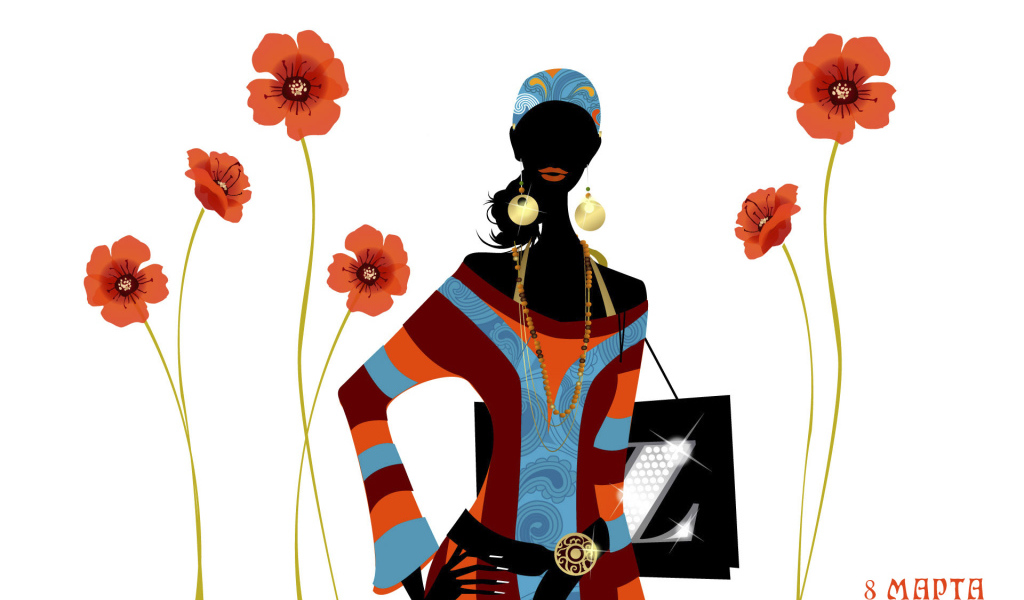 Гламурная дама на 8 марта