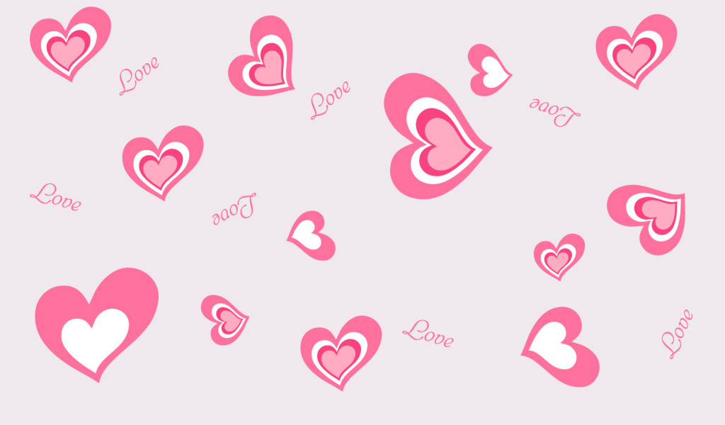 Любовь и розовые сердечки