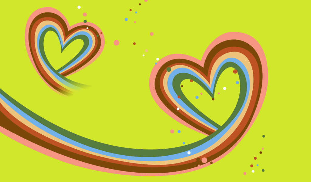 Радужные сердца