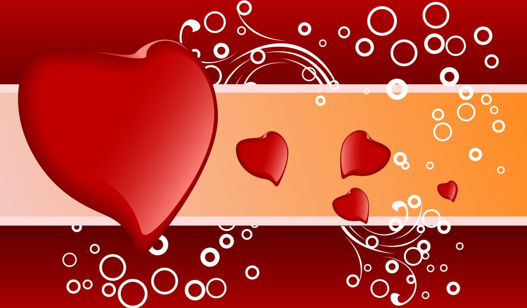 Красные сердца на День Влюбленных