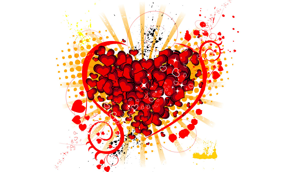 Красные сердечки Валентинки