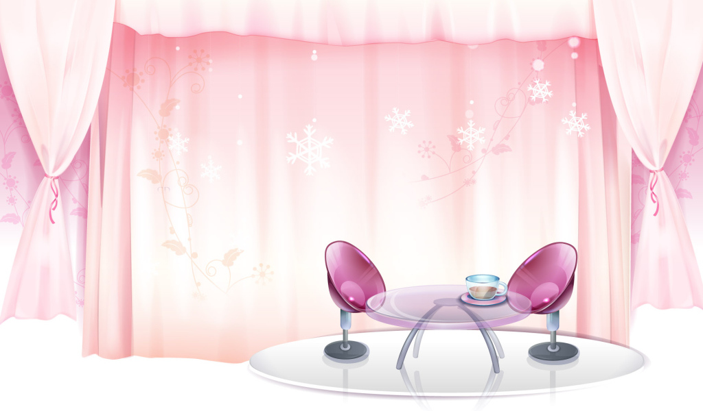 Розовая занавеска