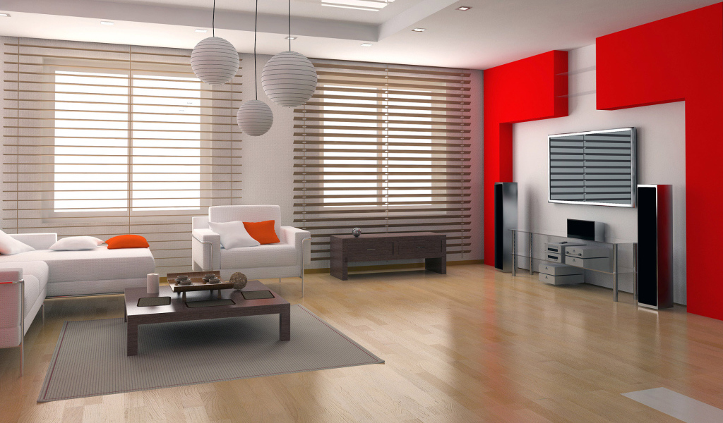 Футуристический дизайн большой комнаты