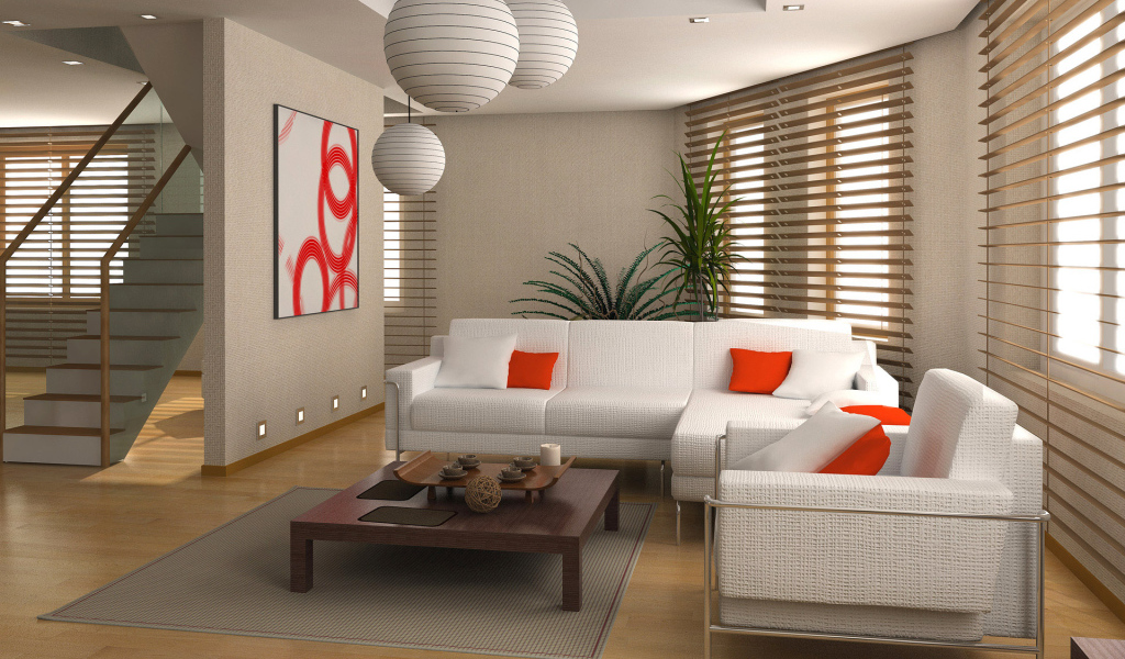 Интерьер двухэтажных апартаментов