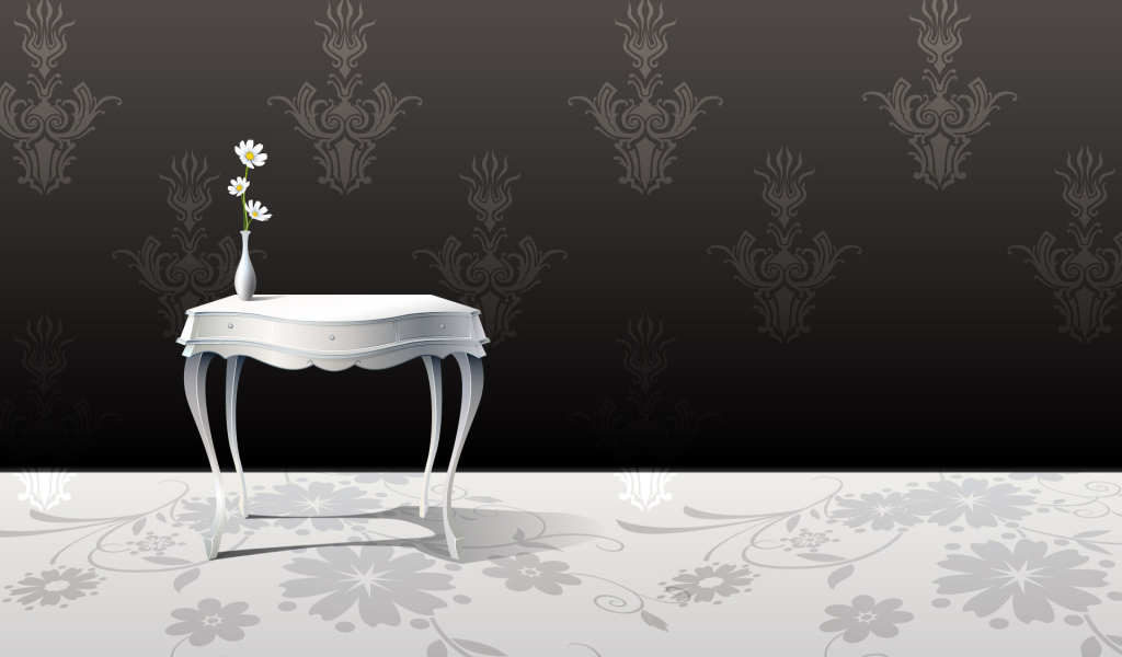 Белый столик