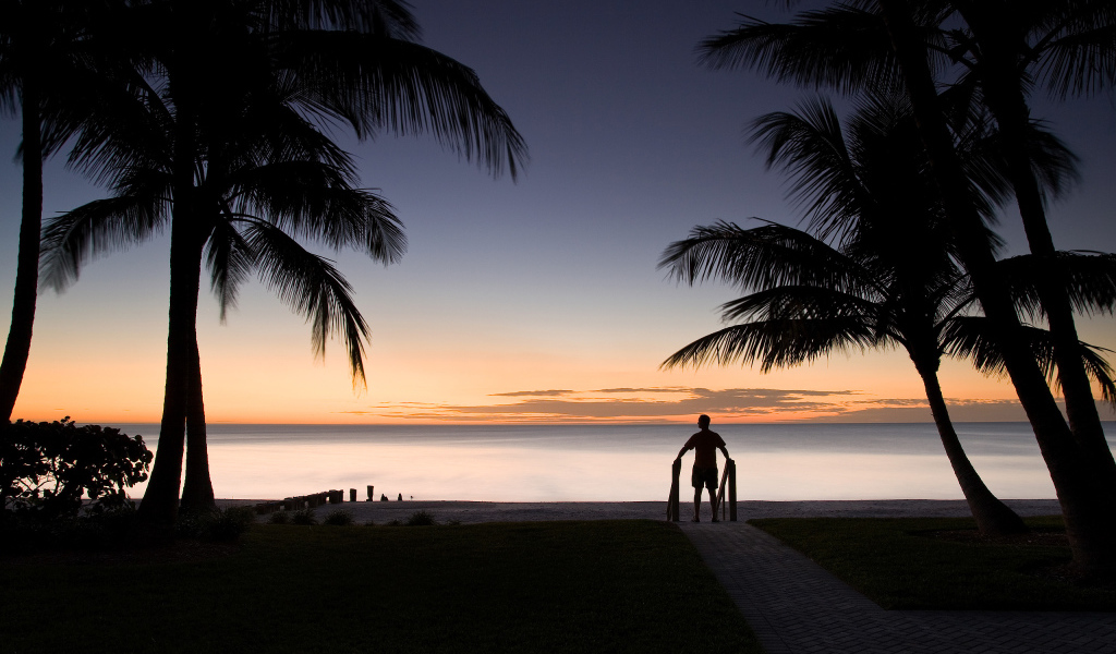 Силуэт на пляже