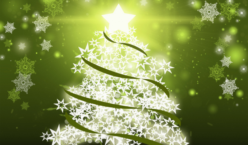 Елка из снежинок