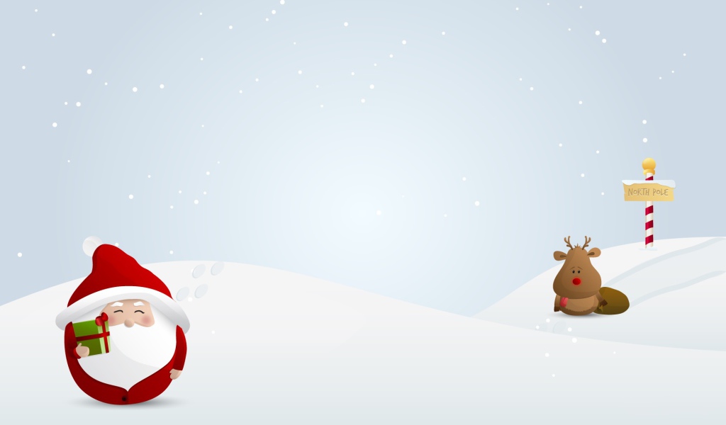 Дед Мороз и олень