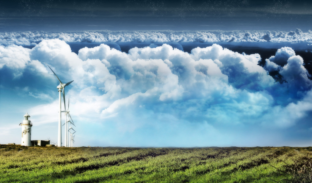 Маяк и ветряки