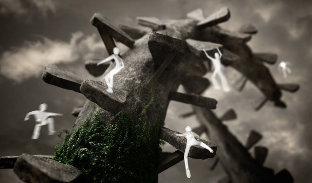 Белые человечки дереволазы