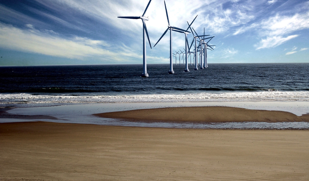 Ветряки в море