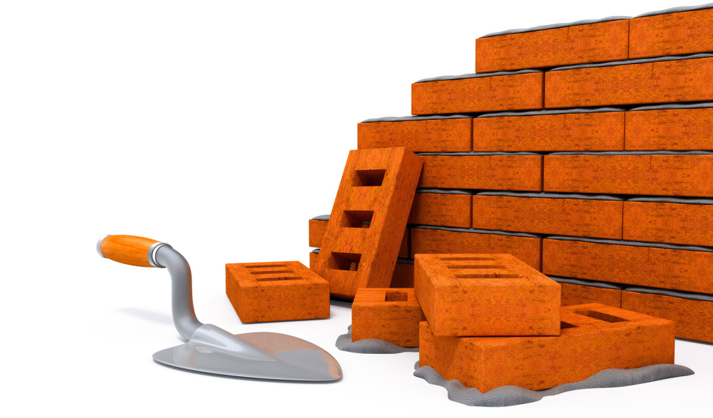 Кирпичи цемент стена