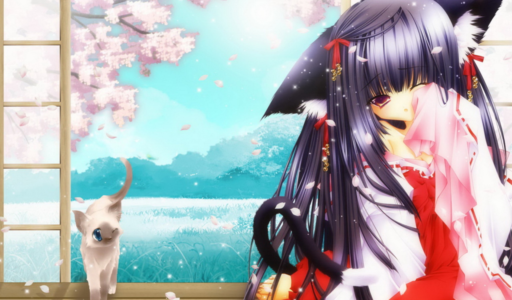 Девочка и кошка