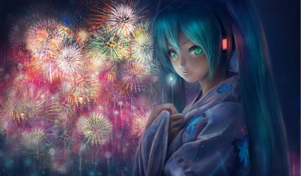 Девочка и фейерверк
