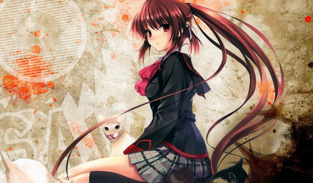 Девочка с кошками