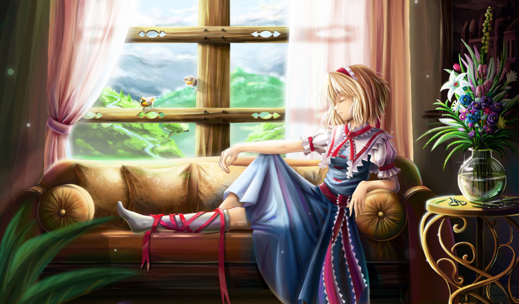 Отдыхая на диванчике