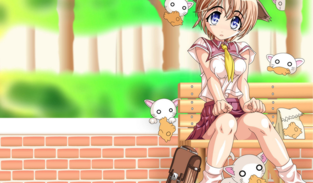 Девчонка и кошечки