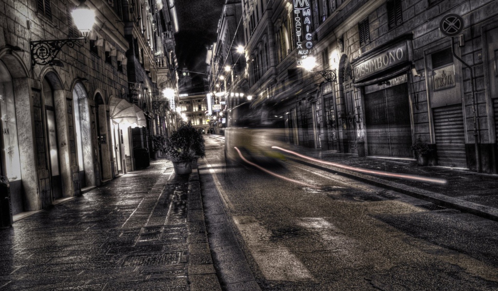 Улица, ночь, фонари