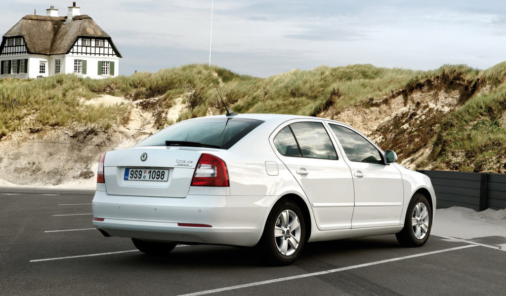 Skoda Octavia на парковке