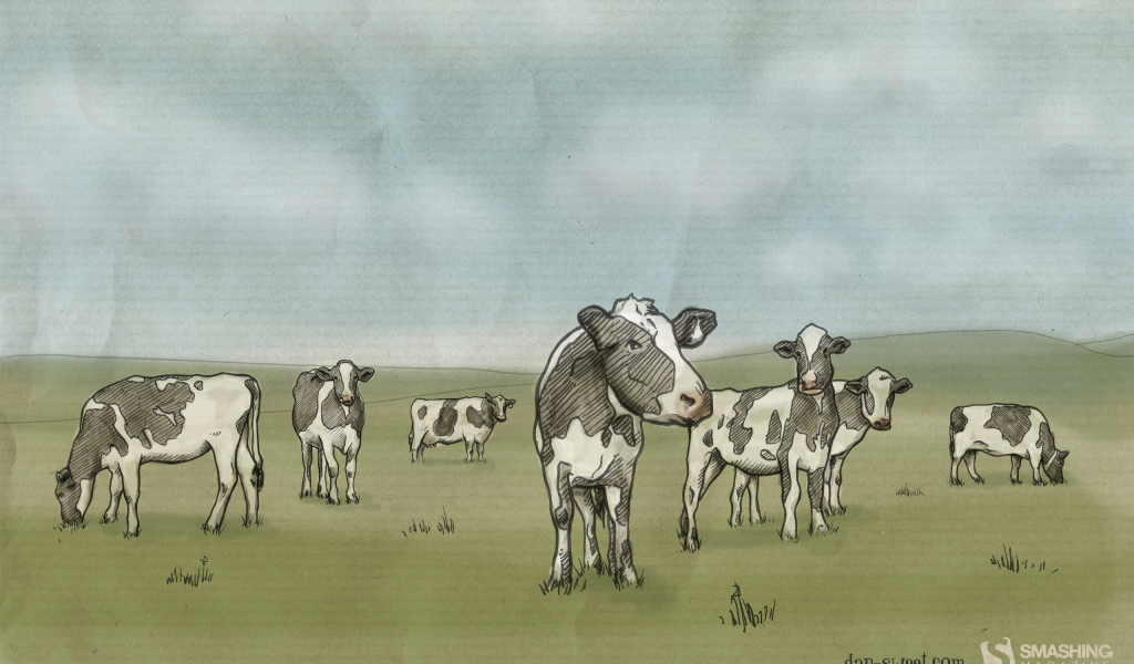 рисованные коровы