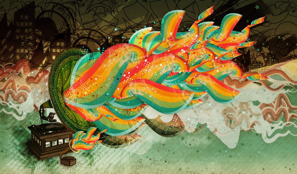 Граммофон пластинка винил