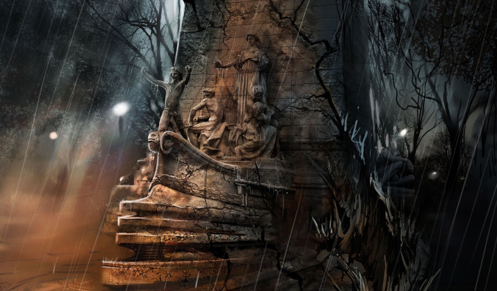 В темном саду