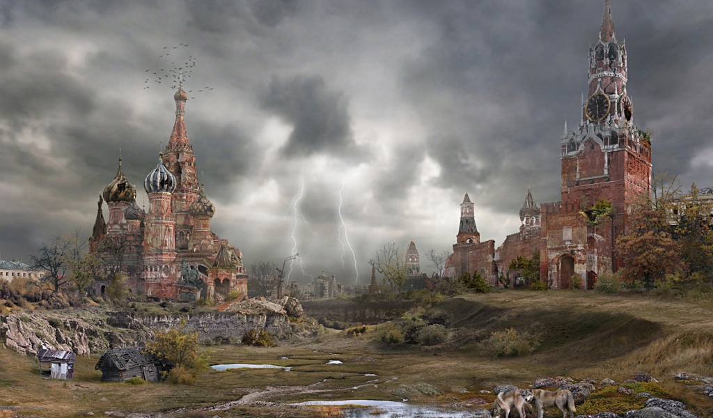 Москва после ядерной войны Осень