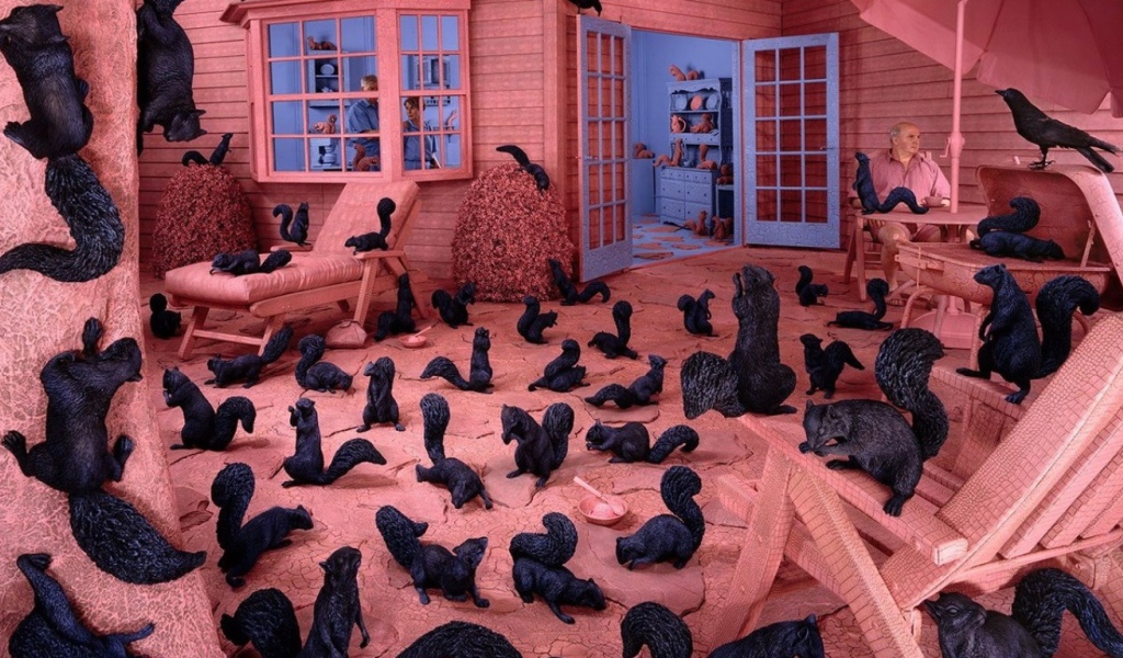 Розовая комната с белками