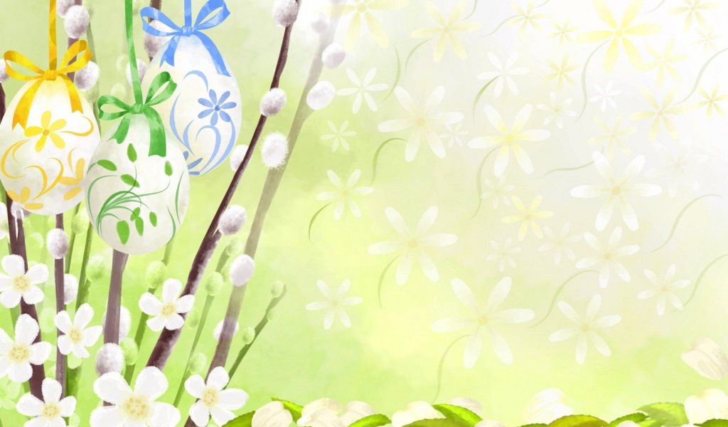 Верба и крашеные яйца