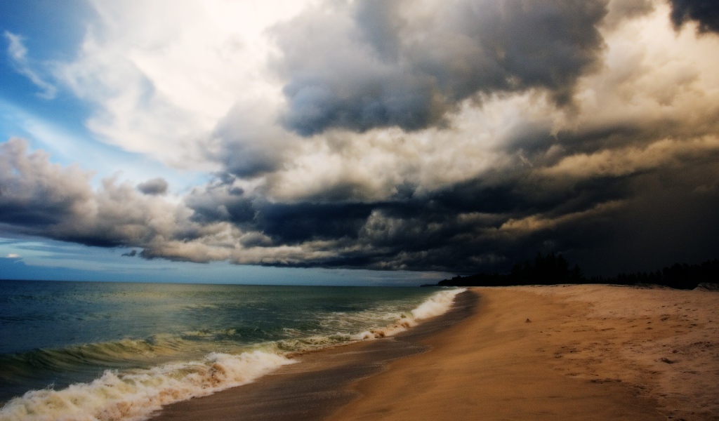 На пляже после шторма