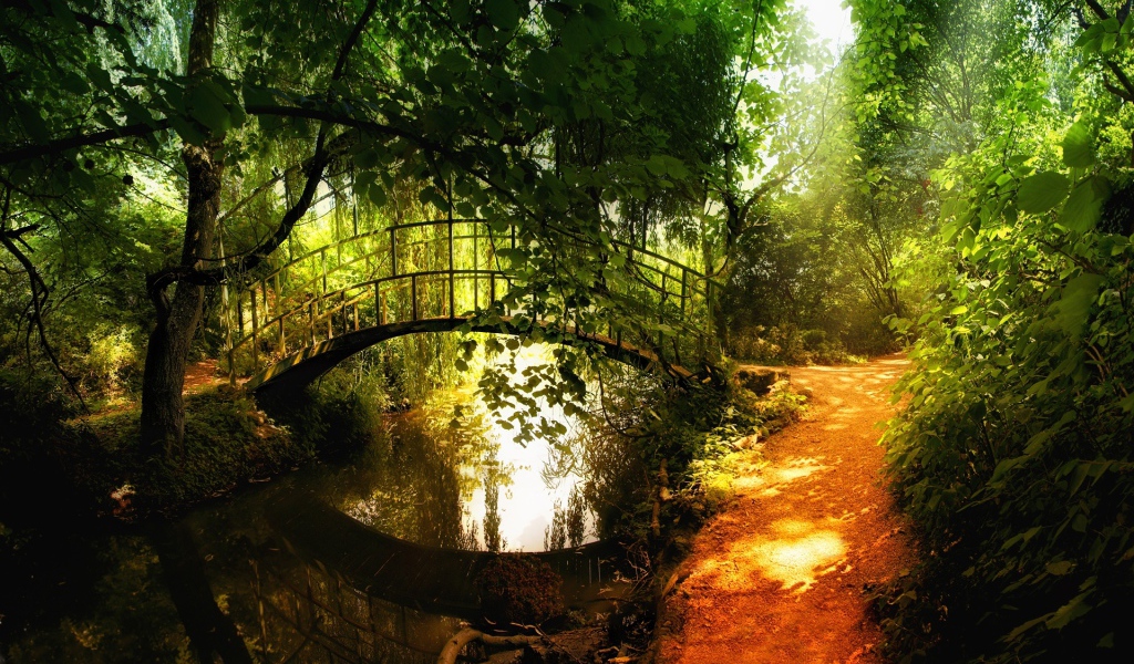 Мостик через лесную речку