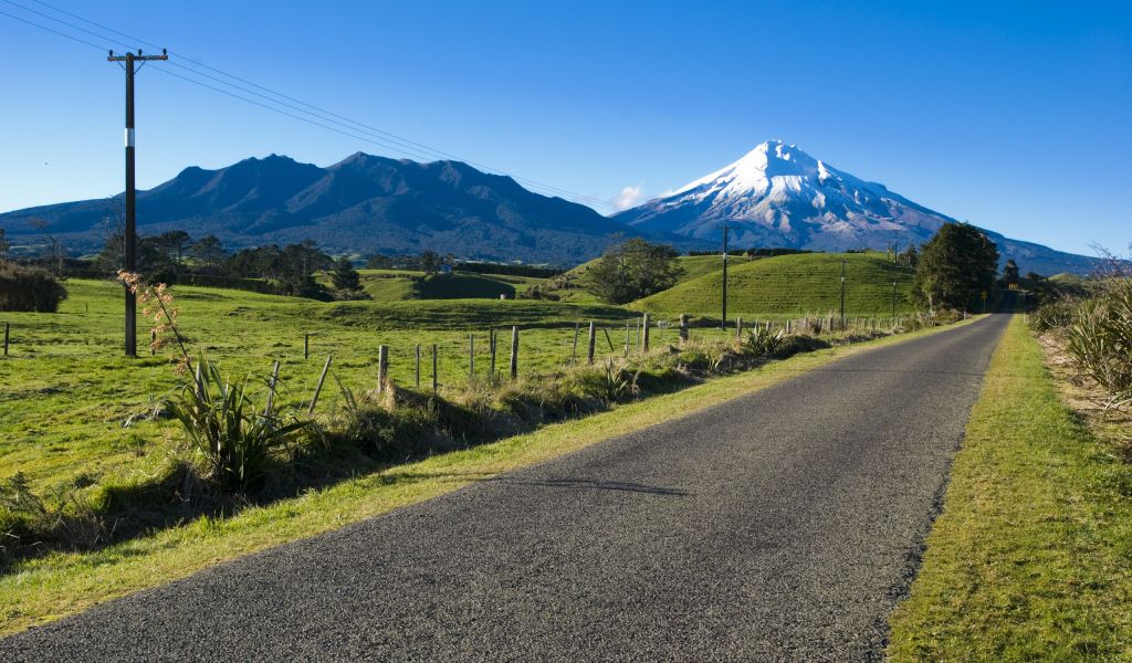 Дорога, Горы, Синее небо