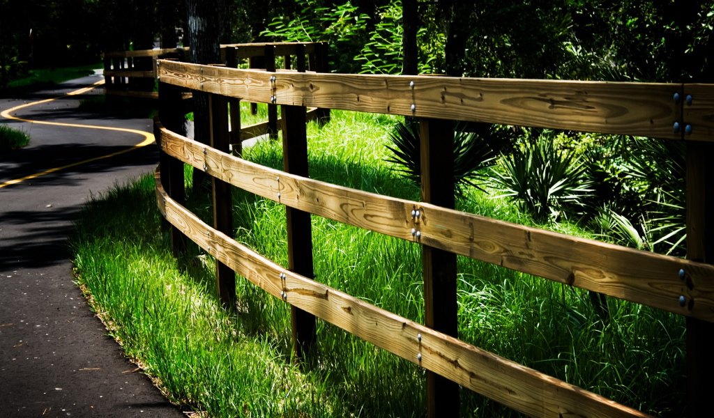 Забор вдоль дороги