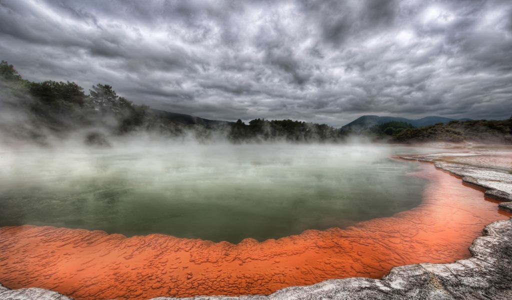 A hot spring near the volcano