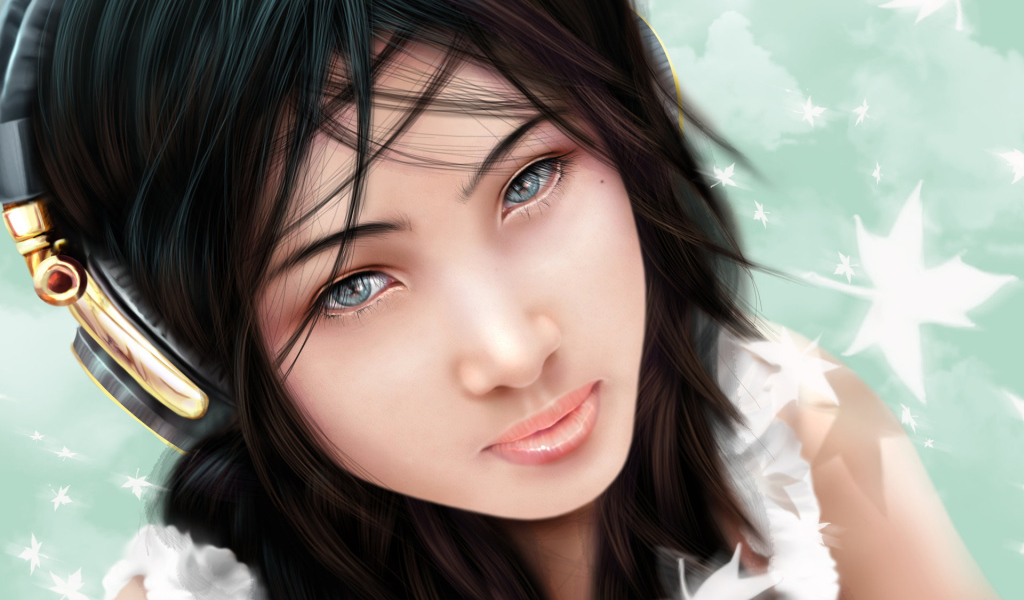 Девочка в наушниках