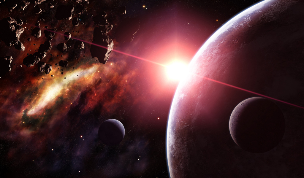 Астероиды и планета