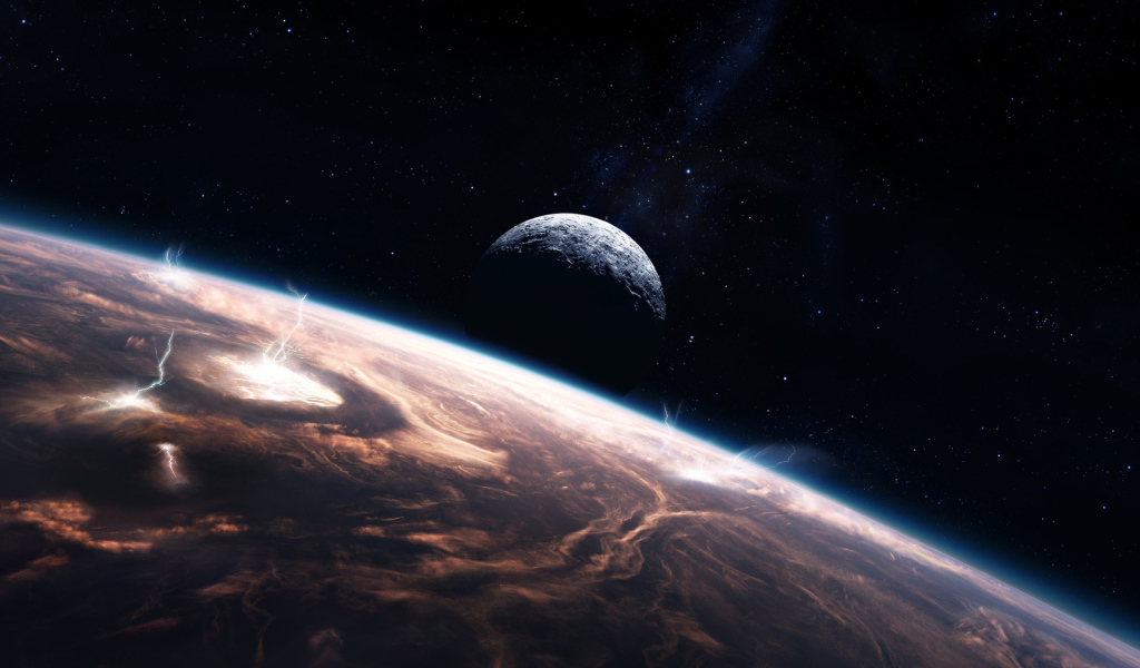 Планета, молнии