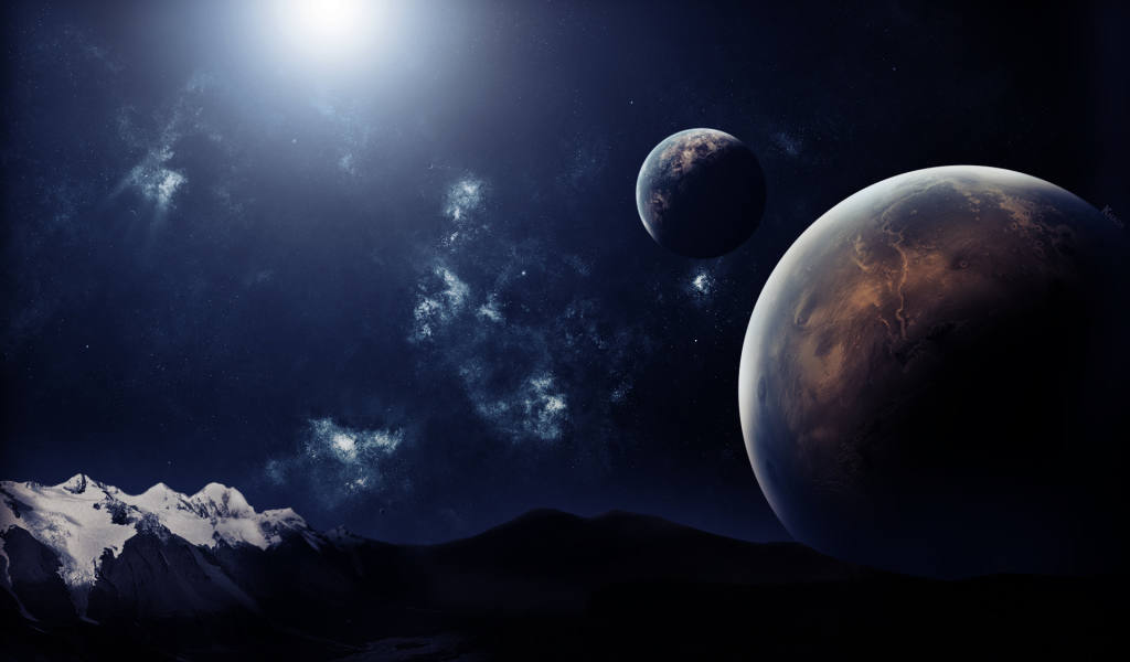 Планеты над горами
