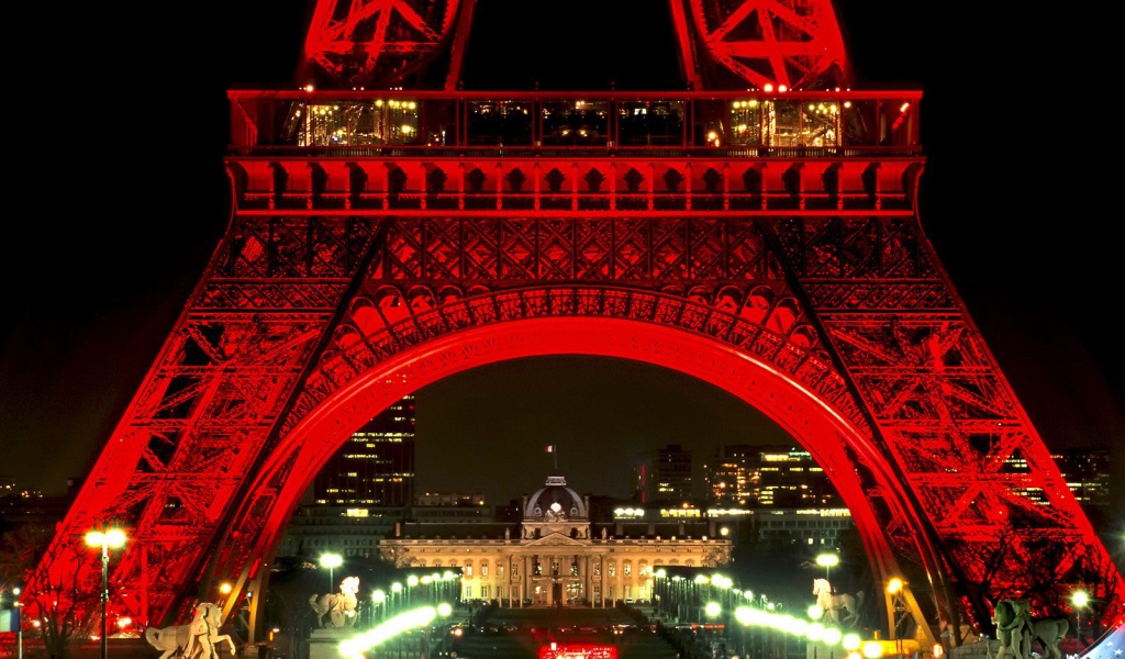 Ночной Париж Эйфелева башня
