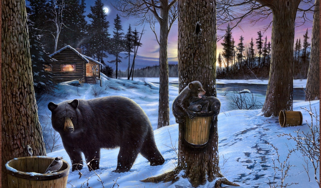 Мишки в лесу