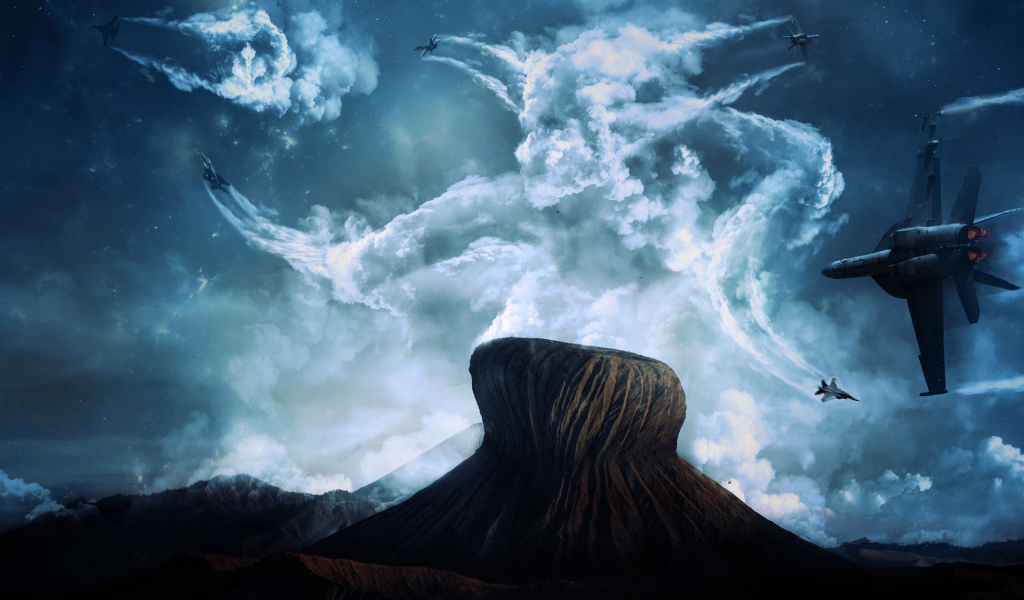 Истребители в небе