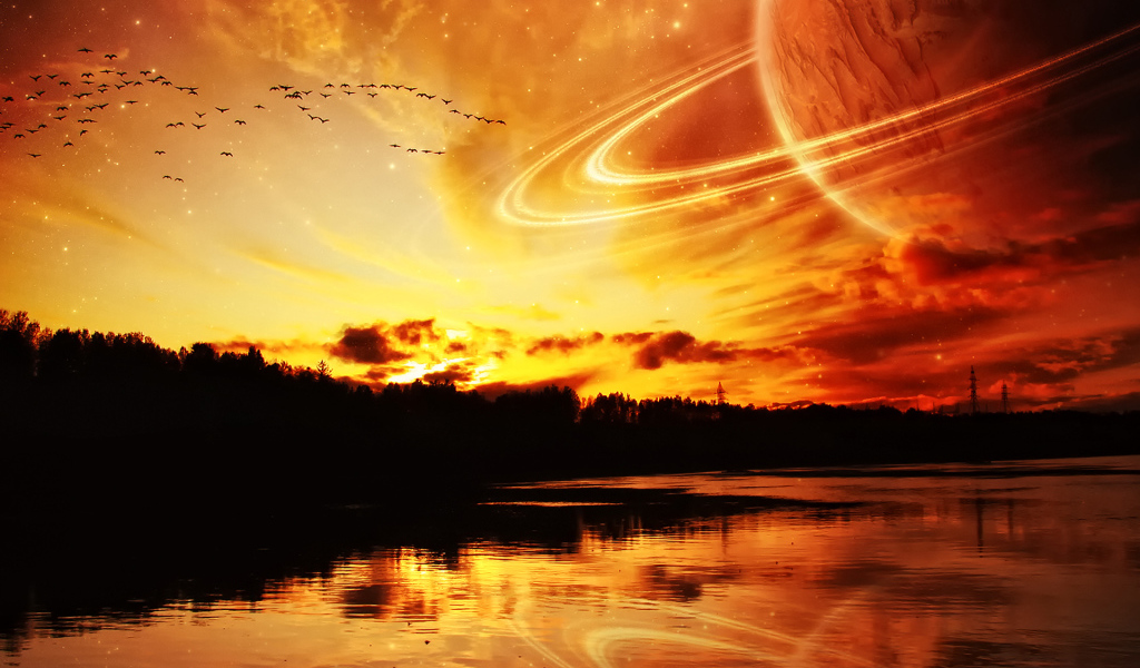 Невероятное небо над рекой