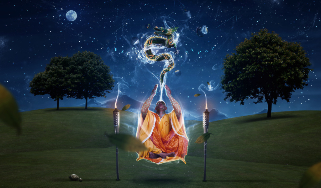 Монах на медитации