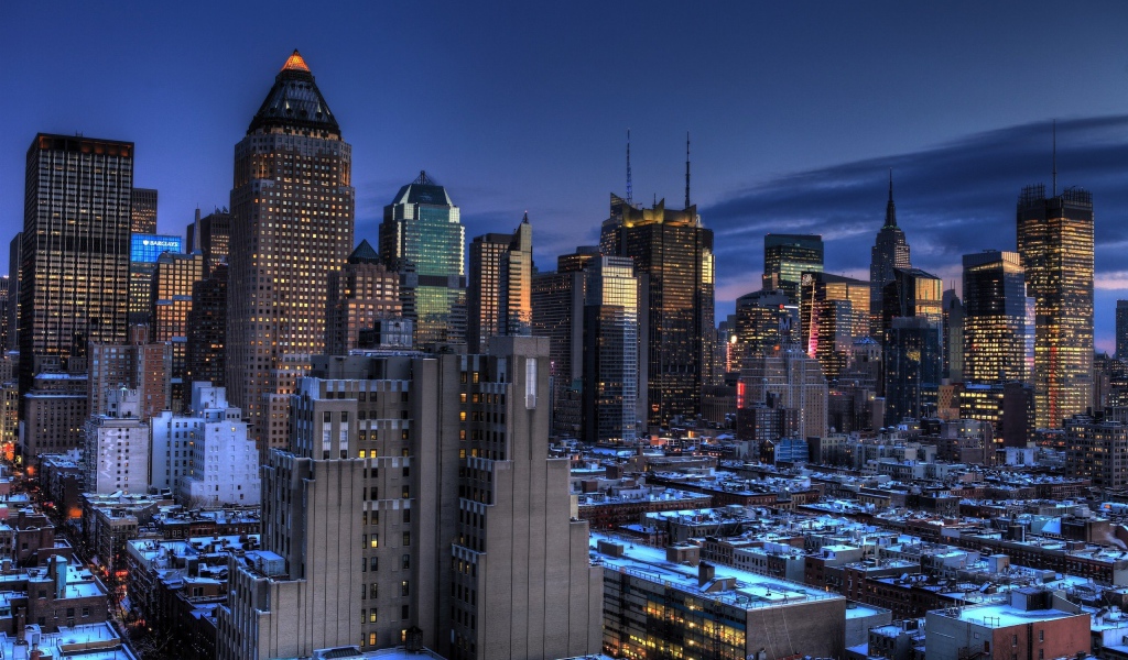 Вечерний Манхеттен, Нью-Йорк